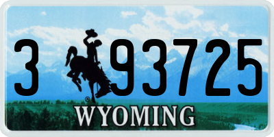 WY license plate 393725