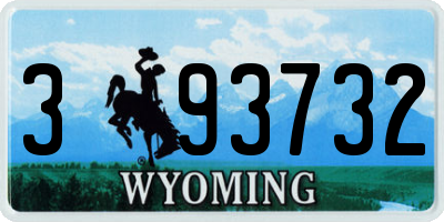 WY license plate 393732