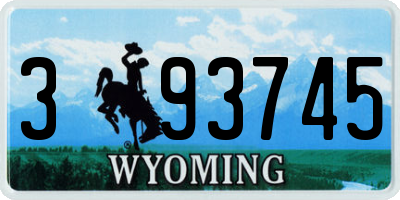 WY license plate 393745