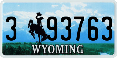 WY license plate 393763