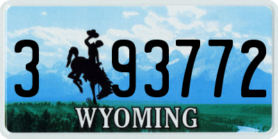 WY license plate 393772