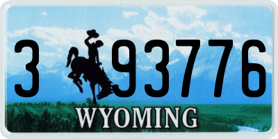 WY license plate 393776