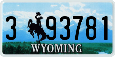 WY license plate 393781