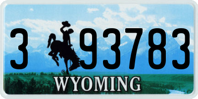 WY license plate 393783