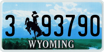 WY license plate 393790