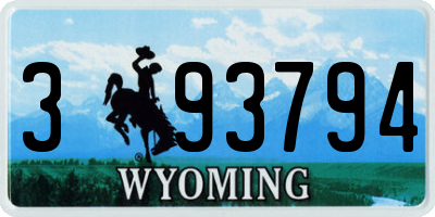 WY license plate 393794