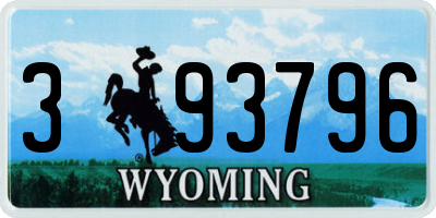 WY license plate 393796