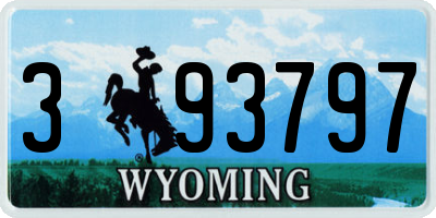 WY license plate 393797