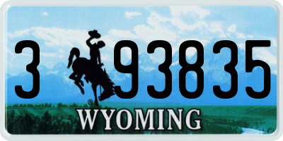 WY license plate 393835