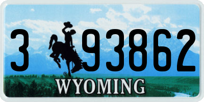 WY license plate 393862