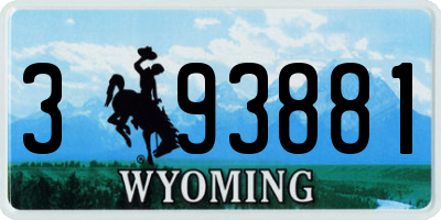 WY license plate 393881