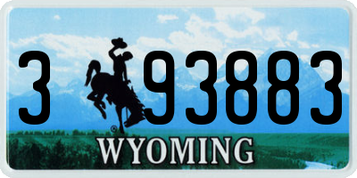 WY license plate 393883