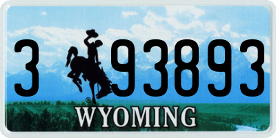 WY license plate 393893