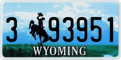 WY license plate 393951
