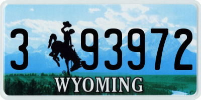 WY license plate 393972