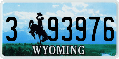 WY license plate 393976