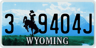 WY license plate 39404J