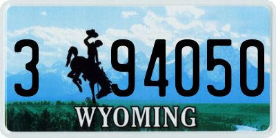 WY license plate 394050