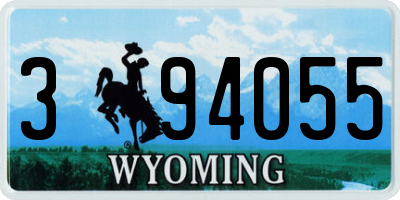 WY license plate 394055