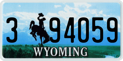 WY license plate 394059