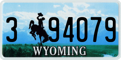 WY license plate 394079