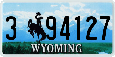 WY license plate 394127