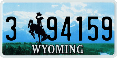 WY license plate 394159