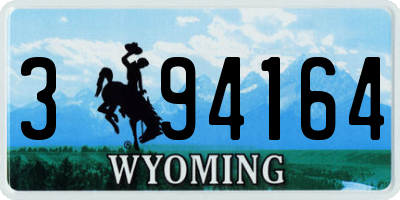 WY license plate 394164