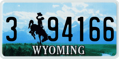 WY license plate 394166