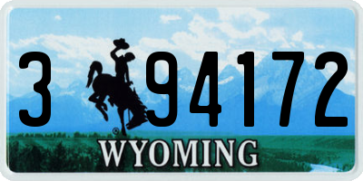 WY license plate 394172
