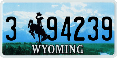 WY license plate 394239