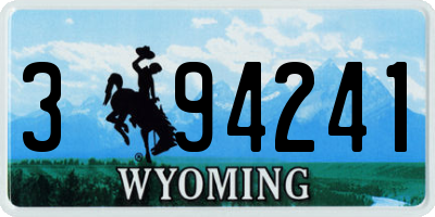 WY license plate 394241