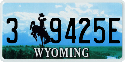 WY license plate 39425E