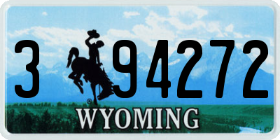 WY license plate 394272