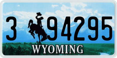 WY license plate 394295