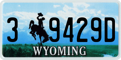 WY license plate 39429D