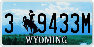 WY license plate 39433M