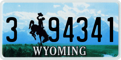 WY license plate 394341