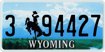 WY license plate 394427