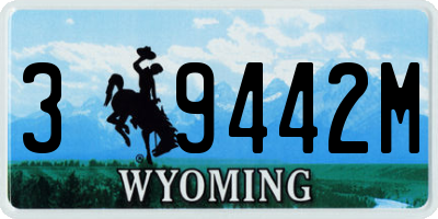 WY license plate 39442M