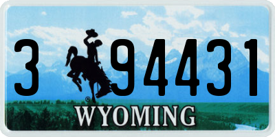 WY license plate 394431