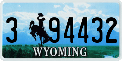 WY license plate 394432