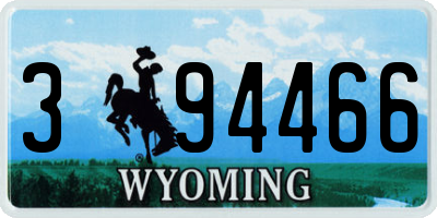 WY license plate 394466