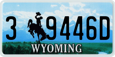 WY license plate 39446D