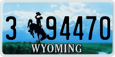 WY license plate 394470
