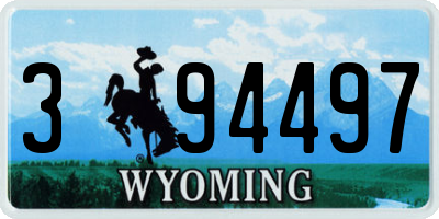 WY license plate 394497