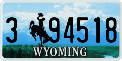WY license plate 394518