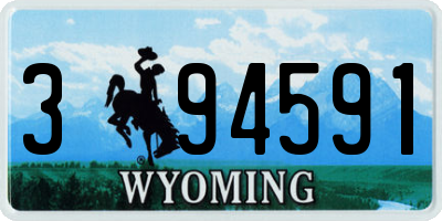 WY license plate 394591