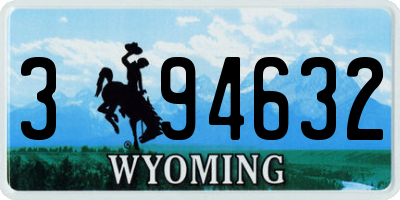 WY license plate 394632