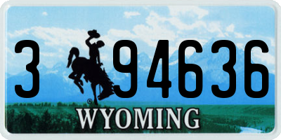 WY license plate 394636
